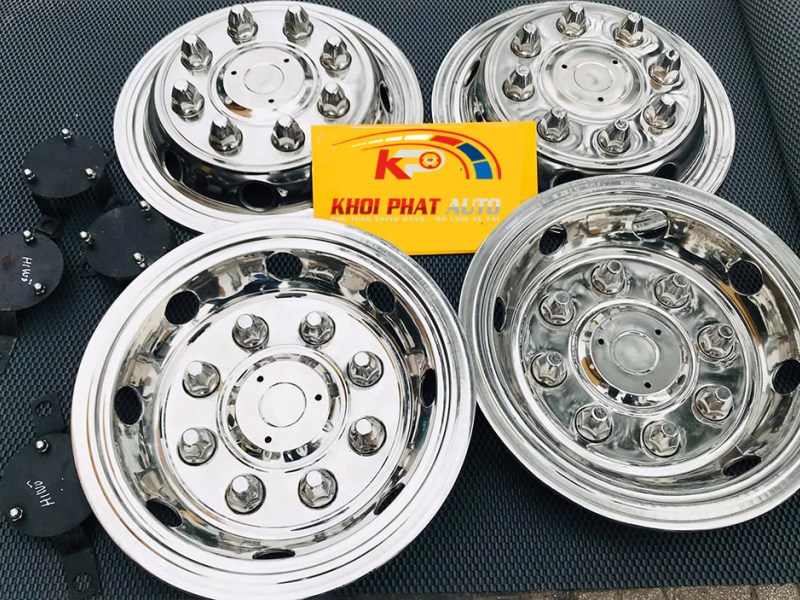 Chụp mâm Inox Hino Isuzu Ốp Lazang Inox xe tải Hino Isuzu 22 In 